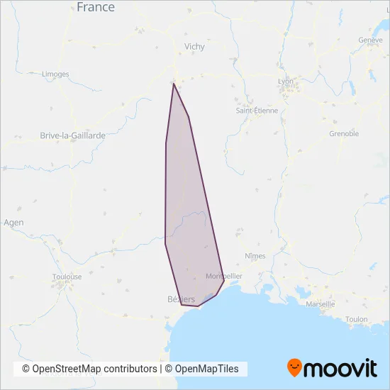 SNCF VOYAGEURS (Rail) coverage area map