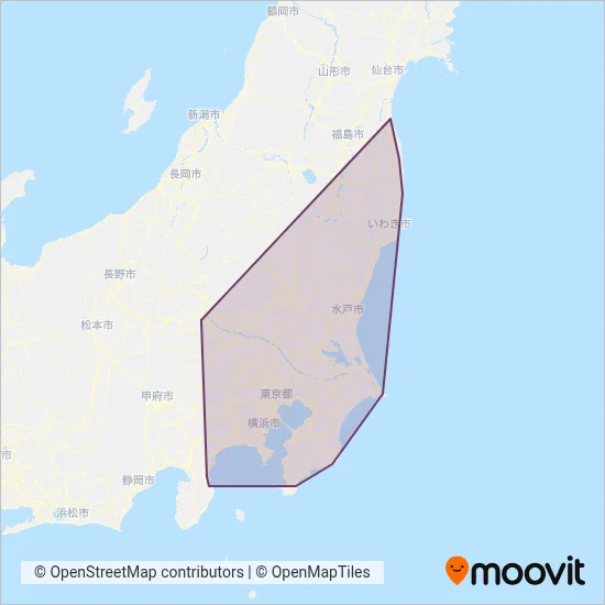 JR East coverage area map