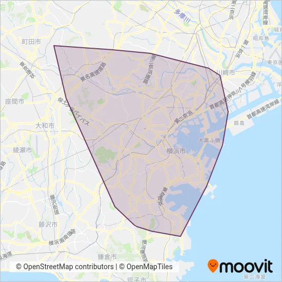 Yokohama City (Bus) coverage area map