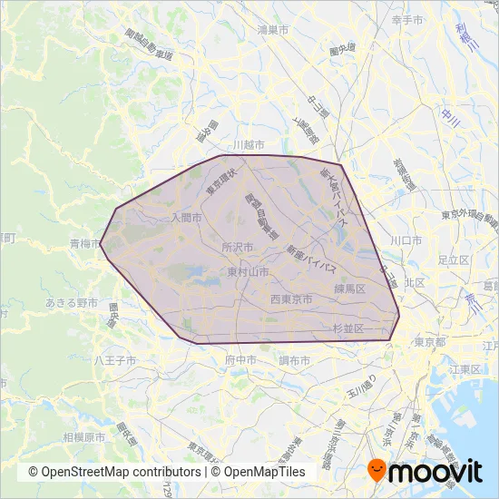 Seibu Bus coverage area map