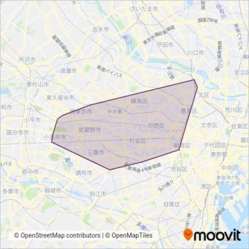 関東バス株式会社 coverage area map
