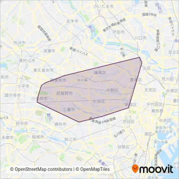 関東バス株式会社 coverage area map