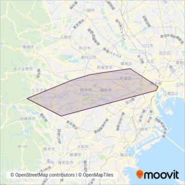京王電鉄バス株式会社 coverage area map