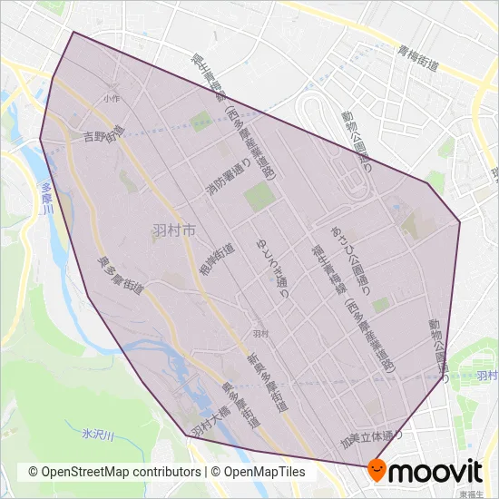 Hamura City (Hamuran) coverage area map