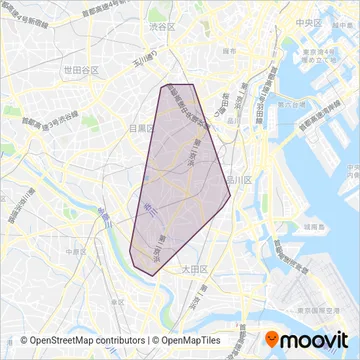 東急バス株式会社 coverage area map