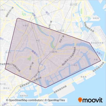 川崎鶴見臨港バス株式会社 coverage area map