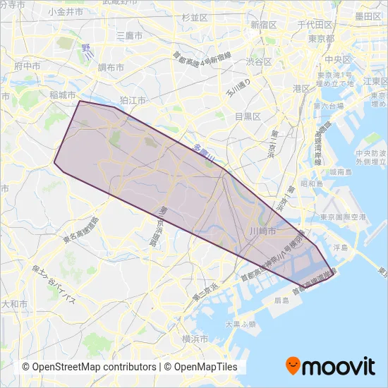 Kawasaki City Transportation Bureau coverage area map