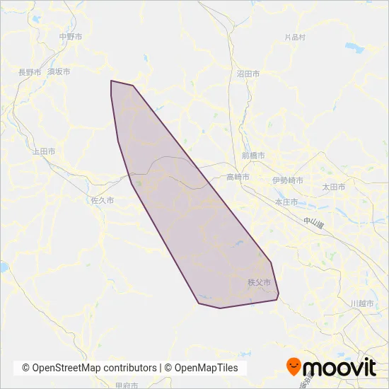Seibu Kanko Bus coverage area map