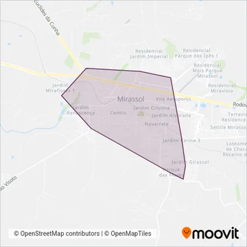 Prefeitura Municipal de Mirassol coverage area map