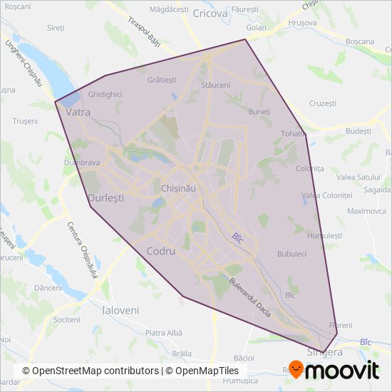 Operatori Privați Chișinău coverage area map