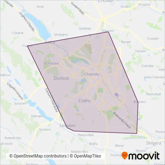 Regia Transport Electric Chișinău coverage area map