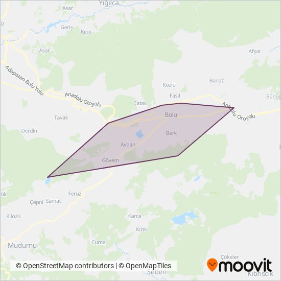 Bolu Belediyesi coverage area map