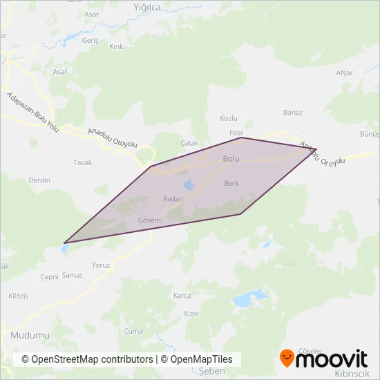 Bolu Belediyesi coverage area map