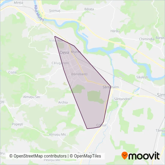 Zonă acoperire Transport Public Deva