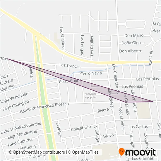 Transportes de pasajeros S.A. coverage area map