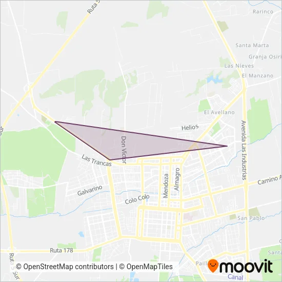 Expreso Araucano coverage area map
