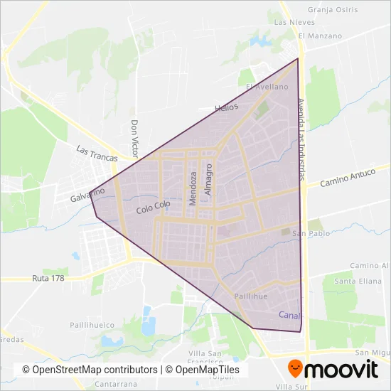 Paillihue coverage area map