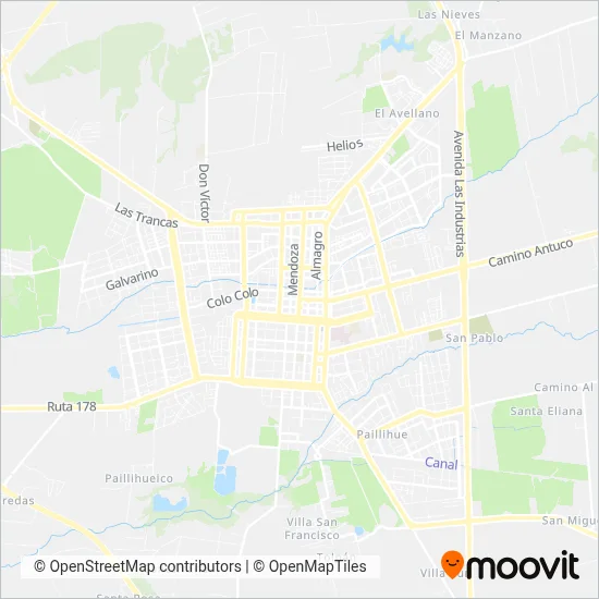 Mapa del área de cobertura de Linea 23