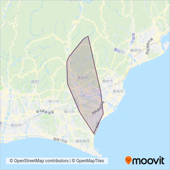 Shimada City coverage area map