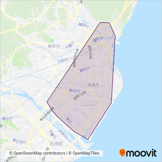Yaizu City coverage area map