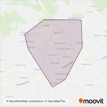 ΚΤΕΛ coverage area map