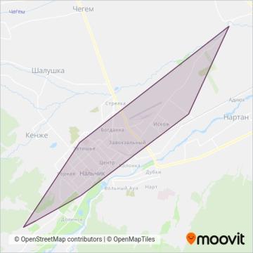 Схема покрытия компании Нальчикский транспорт (Автобус)
