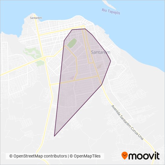 Mapa da área de cobertura da Viação Borges