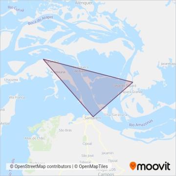 Mapa da área de cobertura da Camila Navegação