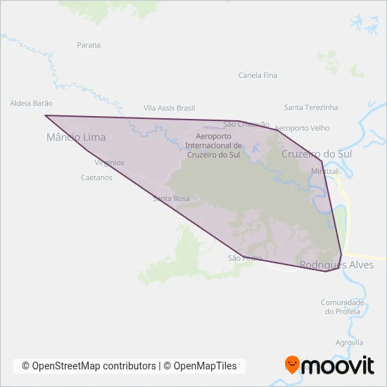 PetroAcre Transportes coverage area map