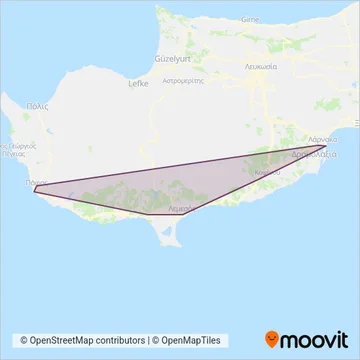 Intercity Buses coverage area map