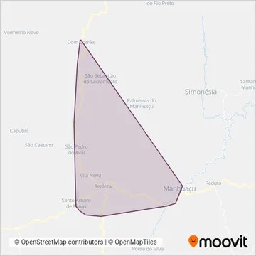 Vale do Piranga coverage area map