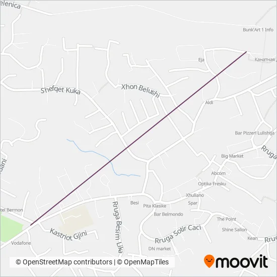 Dajti (Bus) coverage area map
