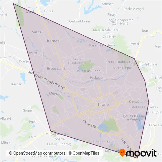 Shoqata e Transportit coverage area map