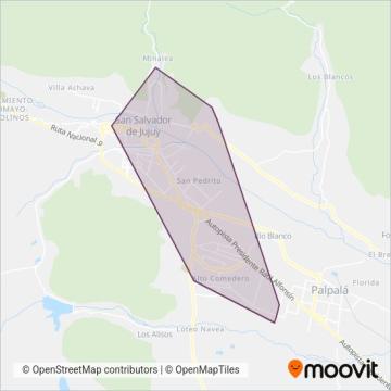 Mapa del área de cobertura de El Urbano
