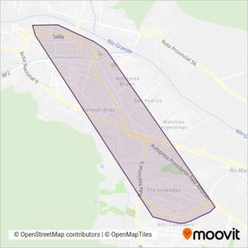 Mapa del área de cobertura de San Jorge