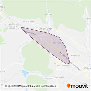Transporte Xibi-Xibi coverage area map