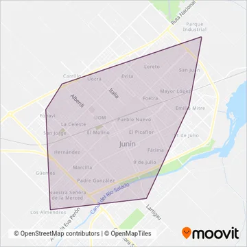 Transportes 8 de Octubre S.A. coverage area map