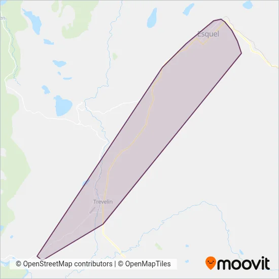 Mapa del área de cobertura de Transporte Jacobsen SRL