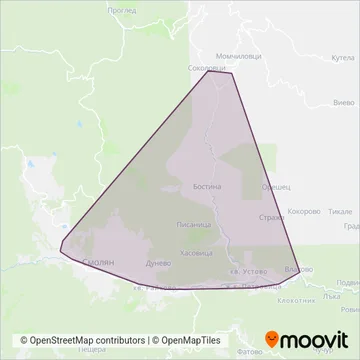 Схема покрытия компании Общински транспорт Смолян