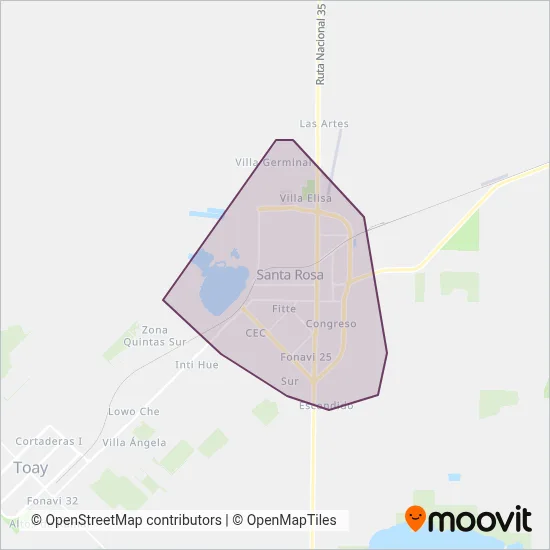 Ente Municipal Del Transporte Publico (E.M.T.U.) coverage area map
