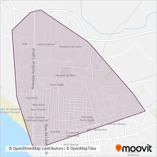Transportes Maio coverage area map