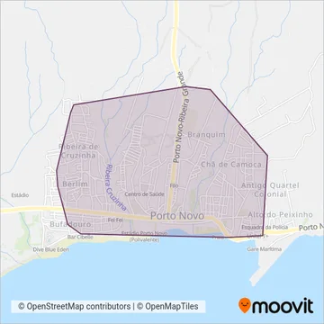 Aluguer Porto Novo coverage area map