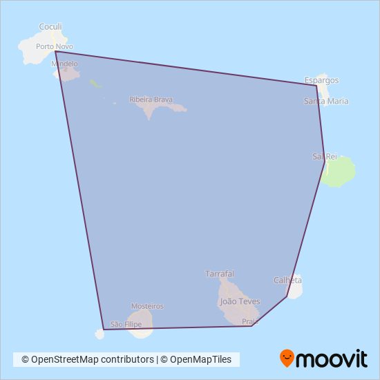 Área de cobertura no mapa do(a) Cabo Verde Fast Ferry