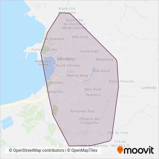 Autocarros Mindelo coverage area map