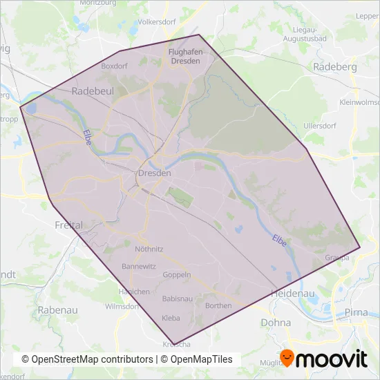 DVB (Bus) coverage area map