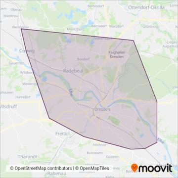 Схема покрытия компании DVB (Трамвай)