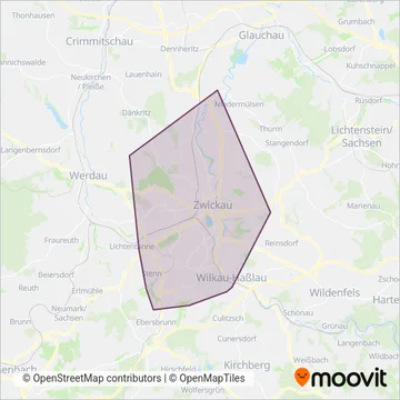 Схема покрытия компании SVZ Zwickau Bus