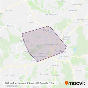 Схема покрытия компании Städteverkehr Grüne Linie Bus