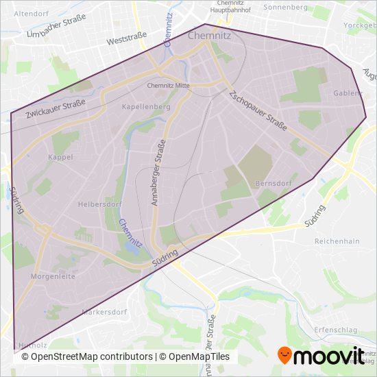 SV Chemnitz Strab coverage area map