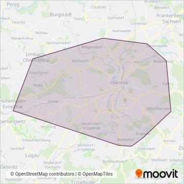 Схема покрытия компании SV Chemnitz Bus